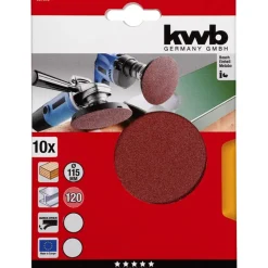 Schleifscheiben Quick-Stick Holz und Metall Durchmesser 115 mm K120 ^ kwb Discount