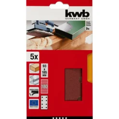 Schleifstreifen Quick-Stick Holz und Metall 93 x 185 mm K180 ^ kwb Clearance