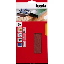 Schleifstreifen Quick-Stick Holz und Metall 115 x 230 mm K80 ^ kwb Discount