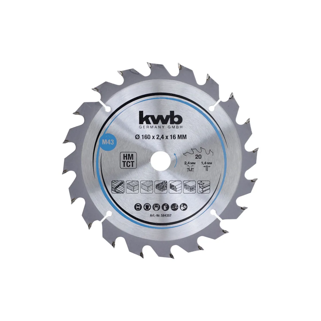 Spanplatten-Kreissägeblätter für Handkreissägen Durchmesser 160x16 mm ^ kwb Hot