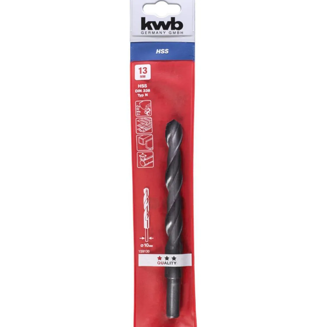Spiralbohrer mit abgedrehtem Schaft Durchmesser 13 mm ^ kwb Best