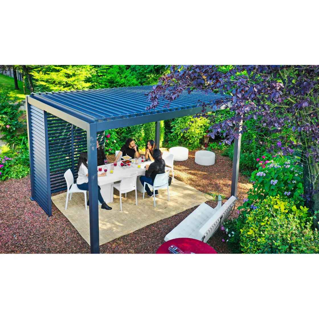 Lamellenwand 300-Serie anthrazit 0,9 x 2,4 m ^ Hot