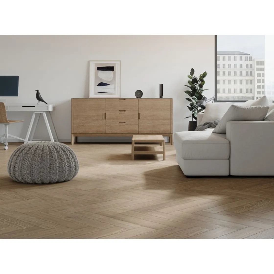 Laminat Herringbone Natural Darcy Oak 63x12,6x0,8 cm ^