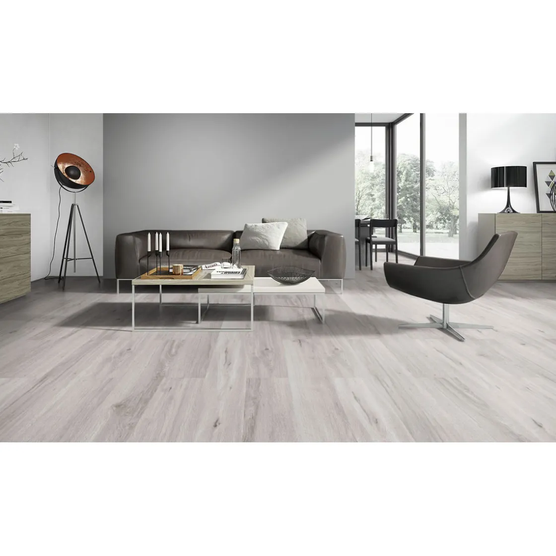 Laminat Home 4V 731-4 Eiche gebuerstet grau 1286 x 194 x 7 mm ^ Hot