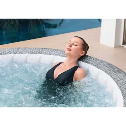 LAY-Z-SPA Whirlpool Bali 196x71cmGrau Rattan Rund ^ Bestway Outlet