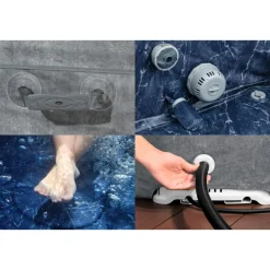 LAY-Z-SPA Whirlpool Carrara 170x65Foam Spa UltraFit Smart grau ^ Bestway Sale