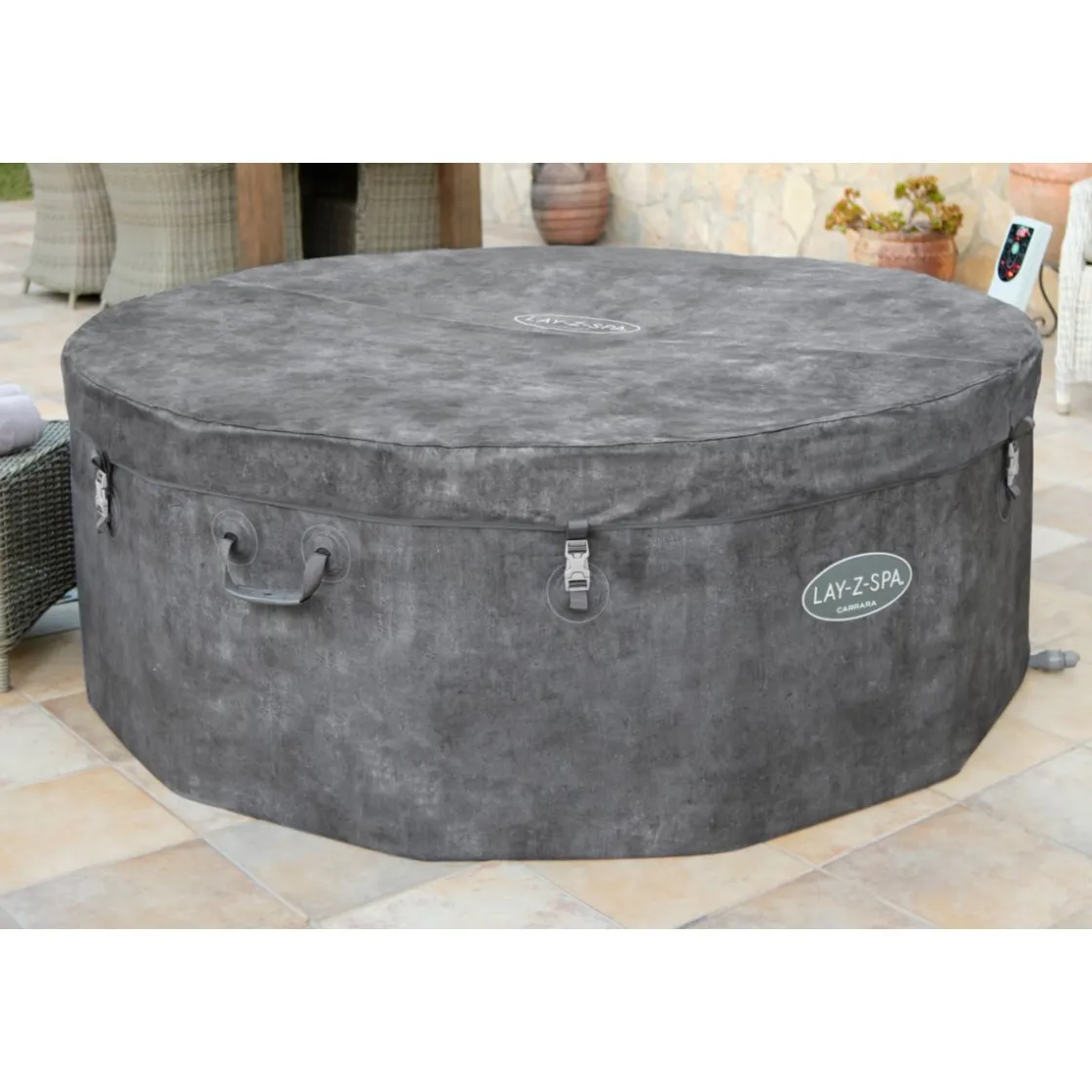 LAY-Z-SPA Whirlpool Carrara 170x65Foam Spa UltraFit Smart grau ^ Bestway Sale