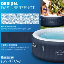 Lay-Z-Spa Whirlpool Miami AirJet4 Personen Dm. 180x66 cm, Dunkelblau ^ Bestway Outlet