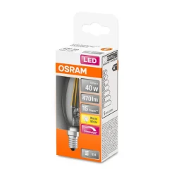 LED Kerze dim E14 470lm 2.700K 40 WErsatz warmweiss Filament klar ^ Osram Clearance