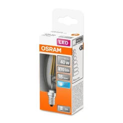 LED Kerze E14 470lm 4.000K40 W Ersatz kaltweiss Filament klar ^ Osram Outlet