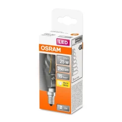 LED Kerze gedreht E14 250lm 2.700K 25 WErsatz warmweiss Filament klar ^ Osram Discount