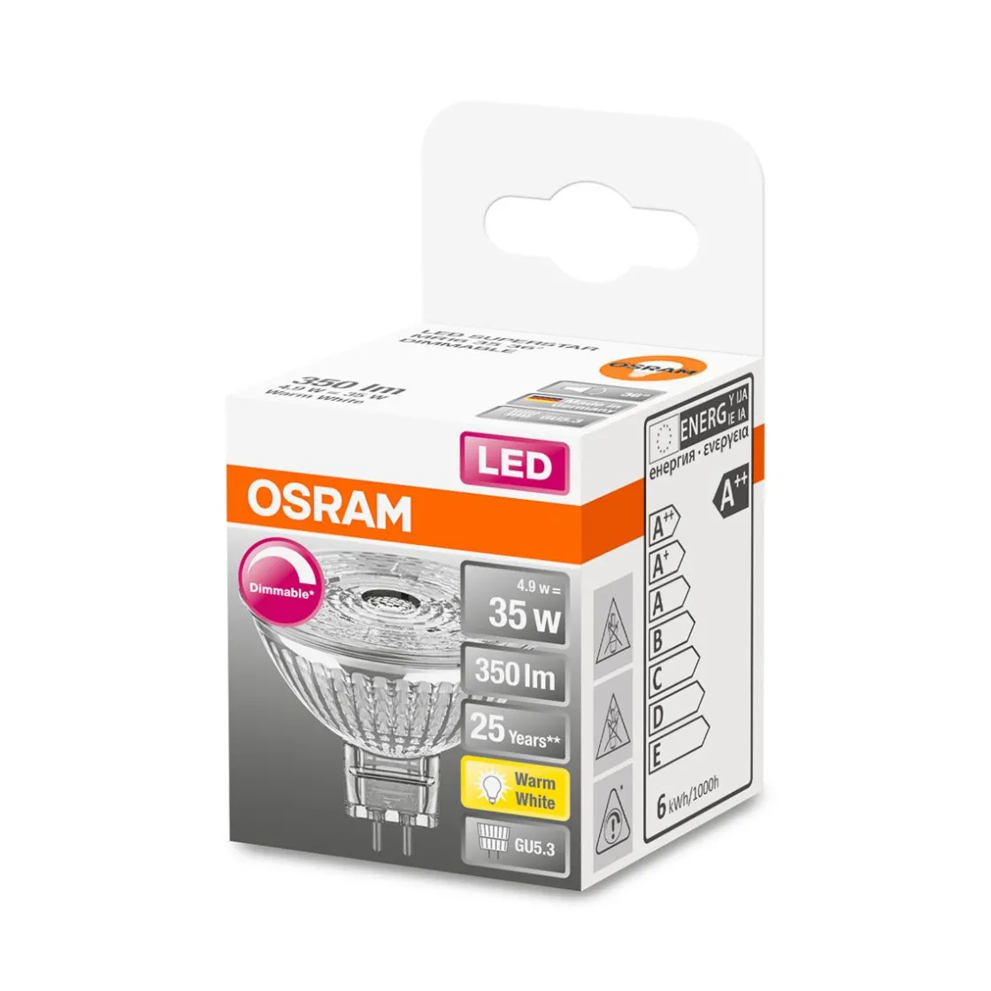 LED Reflektor dim GU5.3 350lm 2.700K35 W Ersatz warmweiss ^ Osram Hot
