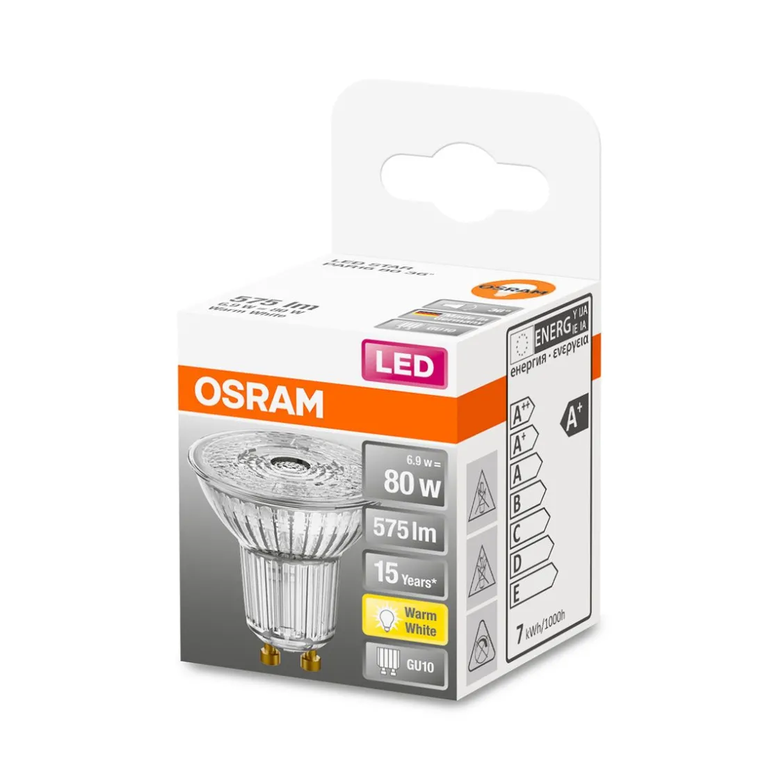 LED Reflektor 36grad GU10 575lm 2.700k 80 W Ersatz warmweiss ^ Osram Sale