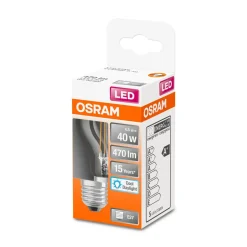 LED Tropfen E27 470lm 6.500 K40 WErsatz tageslichtweiss Filament klar ^ Osram Hot