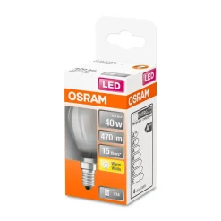 LED Tropfen E14 470lm 2.700K 40 WErsatz warmweiss Filament matt ^ Osram New
