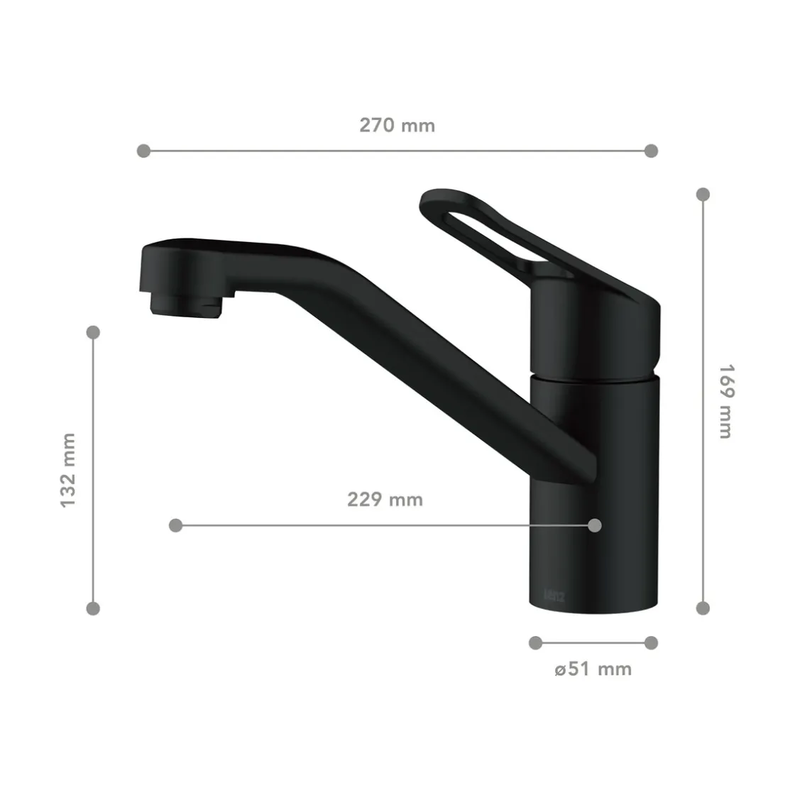 Spültischarmatur Mila Anti-Fingerabdruck Schwarz Matt ^ LENZ Best