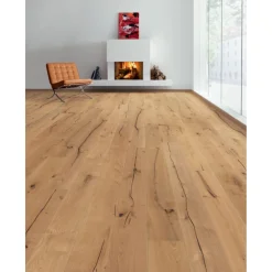 Parkett Landhausdiele 12mm 2V Eiche Nevada strukturiert Naturöl ^ Living by HARO Outlet
