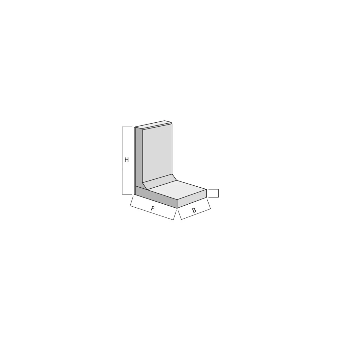 L-Stein x35x40x8 cm Anthrazit, mitFase ^ Lusit Hot