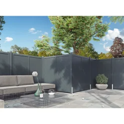 Massivzaun geschlossen anthrazit 179x179 cm ^ Outlet