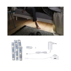 MaxLED 250 Comfort Set Bett 1m Warmweiss2700K Protect Cover IP44 4W 24V Silb ^ Paulmann New