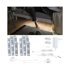 MaxLED 250 Comfort Set Bett 2x1m Warmw2700K Protect Cover IP44 2x4W 24V Silb ^ Paulmann Best
