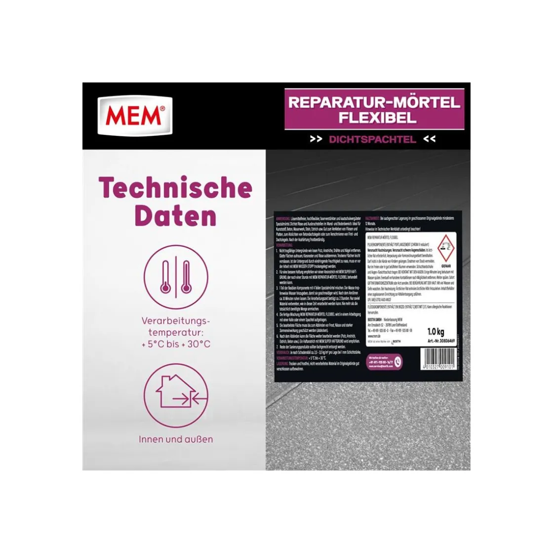 Reparatur-Moertel Flexibel 1kg ^ MEM Online