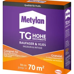 Tapetenkleister Raufaser & Vlies Granulat TG Hohe Reichweite 500 g ^ Metylan New