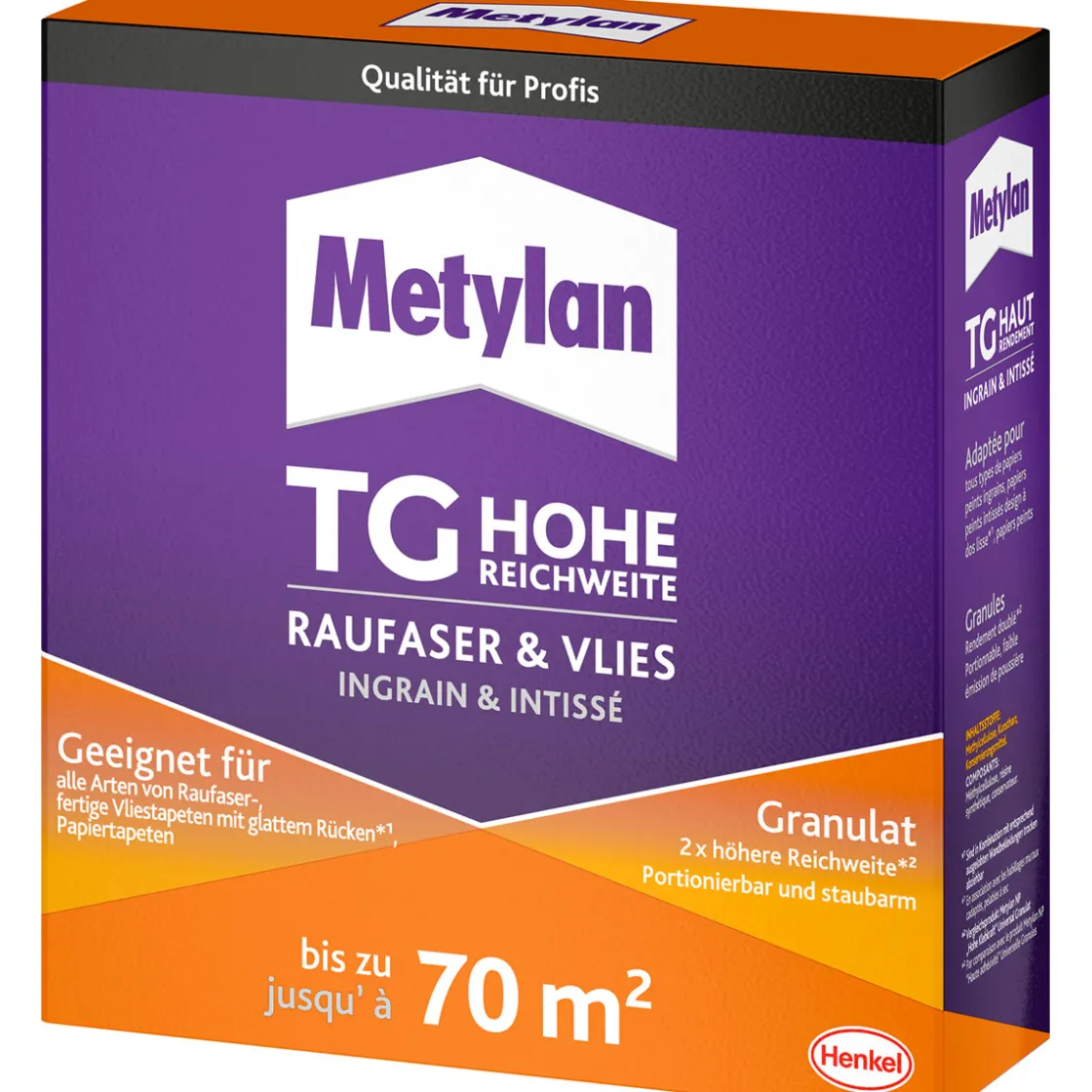 Tapetenkleister Raufaser & Vlies Granulat TG Hohe Reichweite 500 g ^ Metylan New