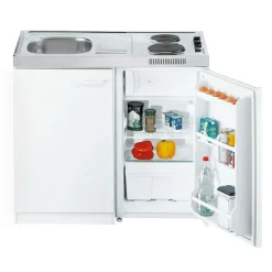 Minikueche weiss 100x60cm Pantry 100Smit Siebkorbventil ^ Respekta New