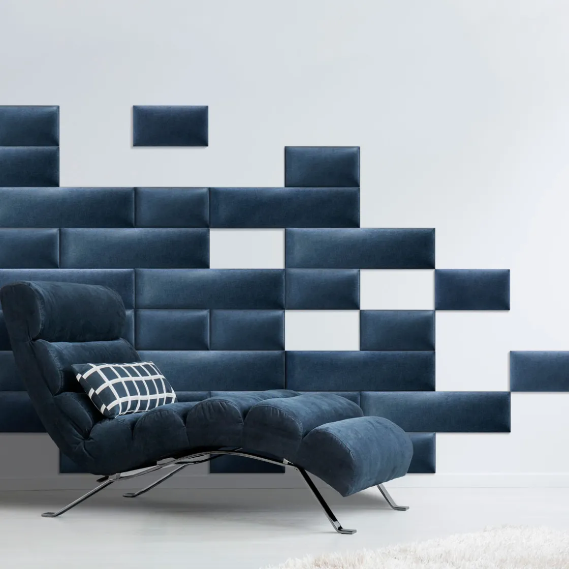 Polsterpaneele blau 60 x 15 cm ^ Mollis New