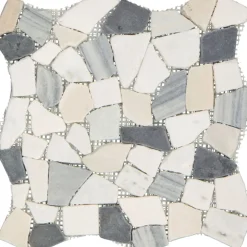Mosaikfliese Bruch black-beige 29 x 29 cm ^ Online
