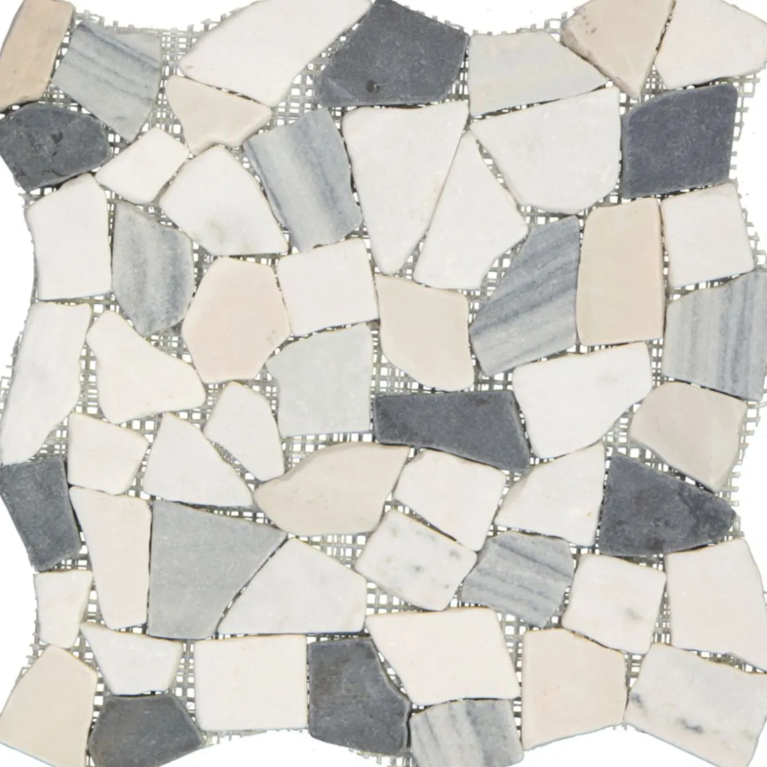 Mosaikfliese Bruch black-beige 29 x 29 cm ^ Online