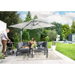 Lounge-Set Widoo, 3-teilig,Aluminium eisengrau ^ MWH Sale