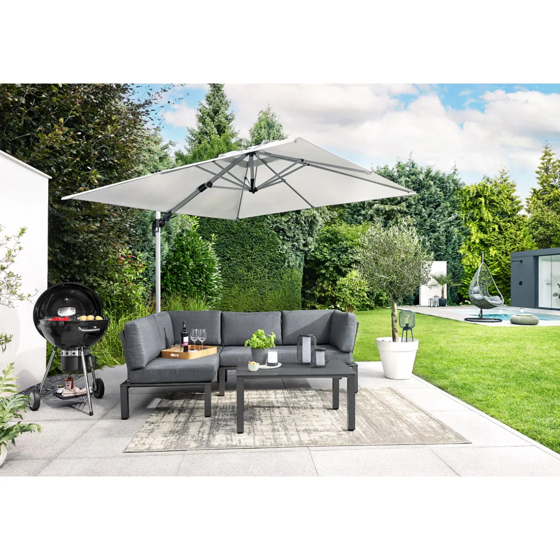 Lounge-Set Widoo, 3-teilig,Aluminium eisengrau ^ MWH Sale