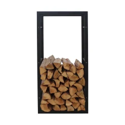 Kaminholzhalter Schwarz Pulverbeschichtet L45xB30xH96cm ^ MyFireTool Best