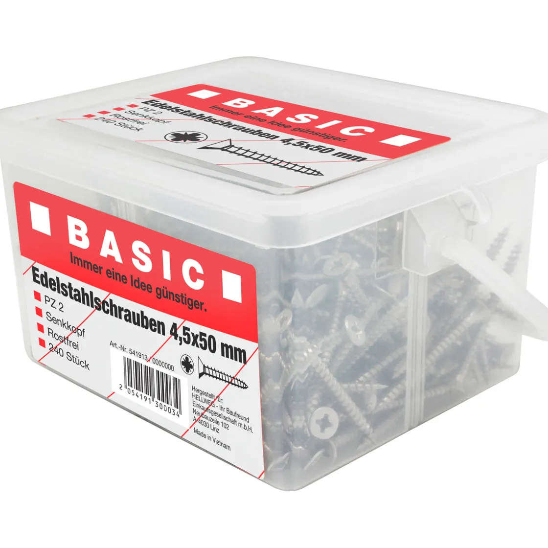 Edelstahlschraube 4,5 x 50 mm 240 Stück im Eimer ^ MyTool Best