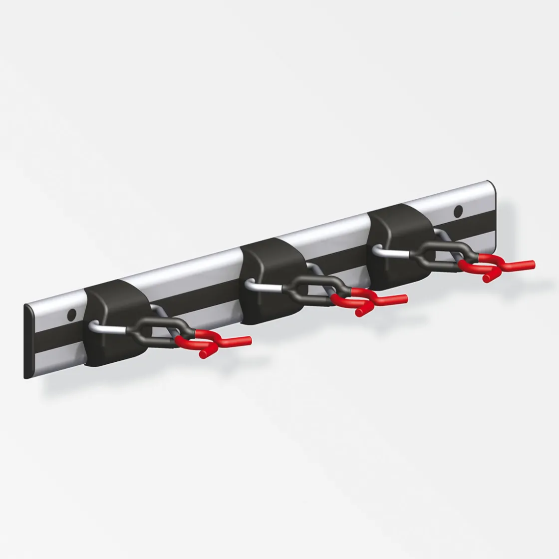 Gerätehalter-Set X-Star mit Schiene schwarz-rot ^ MyTool