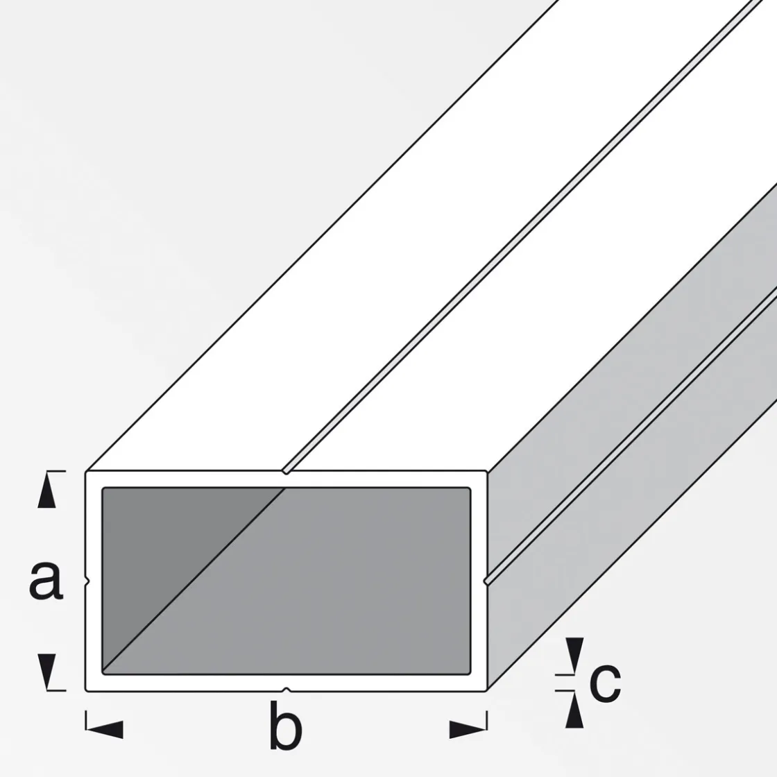 Rechteckrohr 11,5 x 19,5 mm 1m weiß ^ MyTool Sale