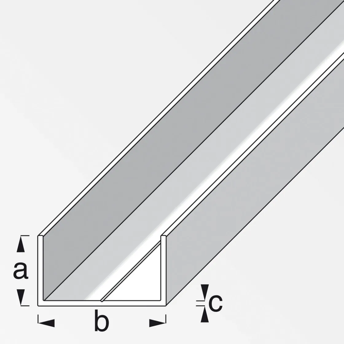 U-Profil 29,5 x 53,6 mm 1m blank ^ MyTool Outlet