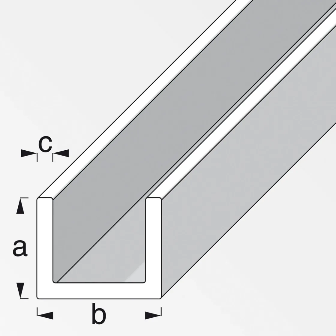 U-Profil 10 x 18 x 10 mm 1m weiß ^ MyTool Outlet