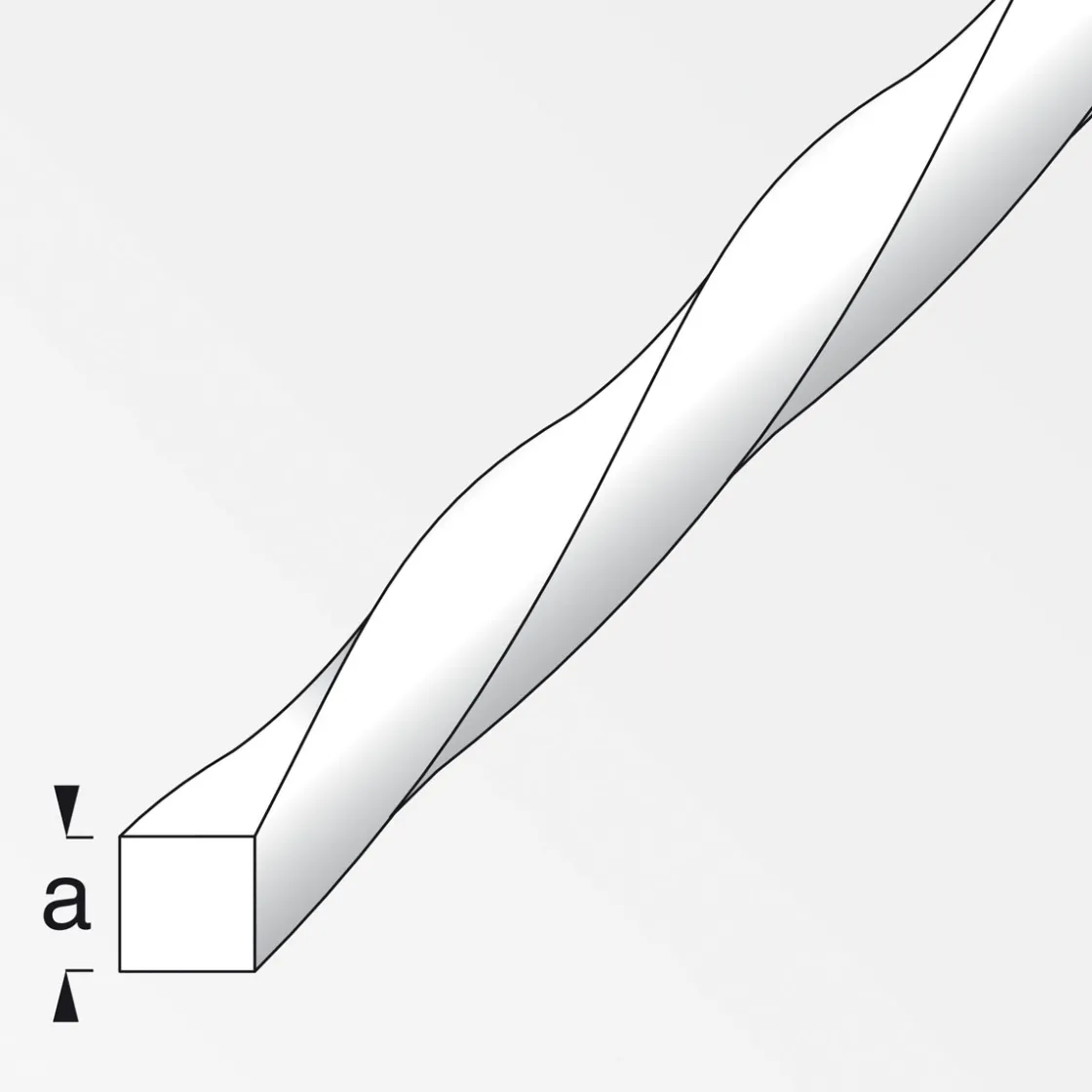 Vierkantstange 10 x 10 mm 2m gewunden ^ MyTool