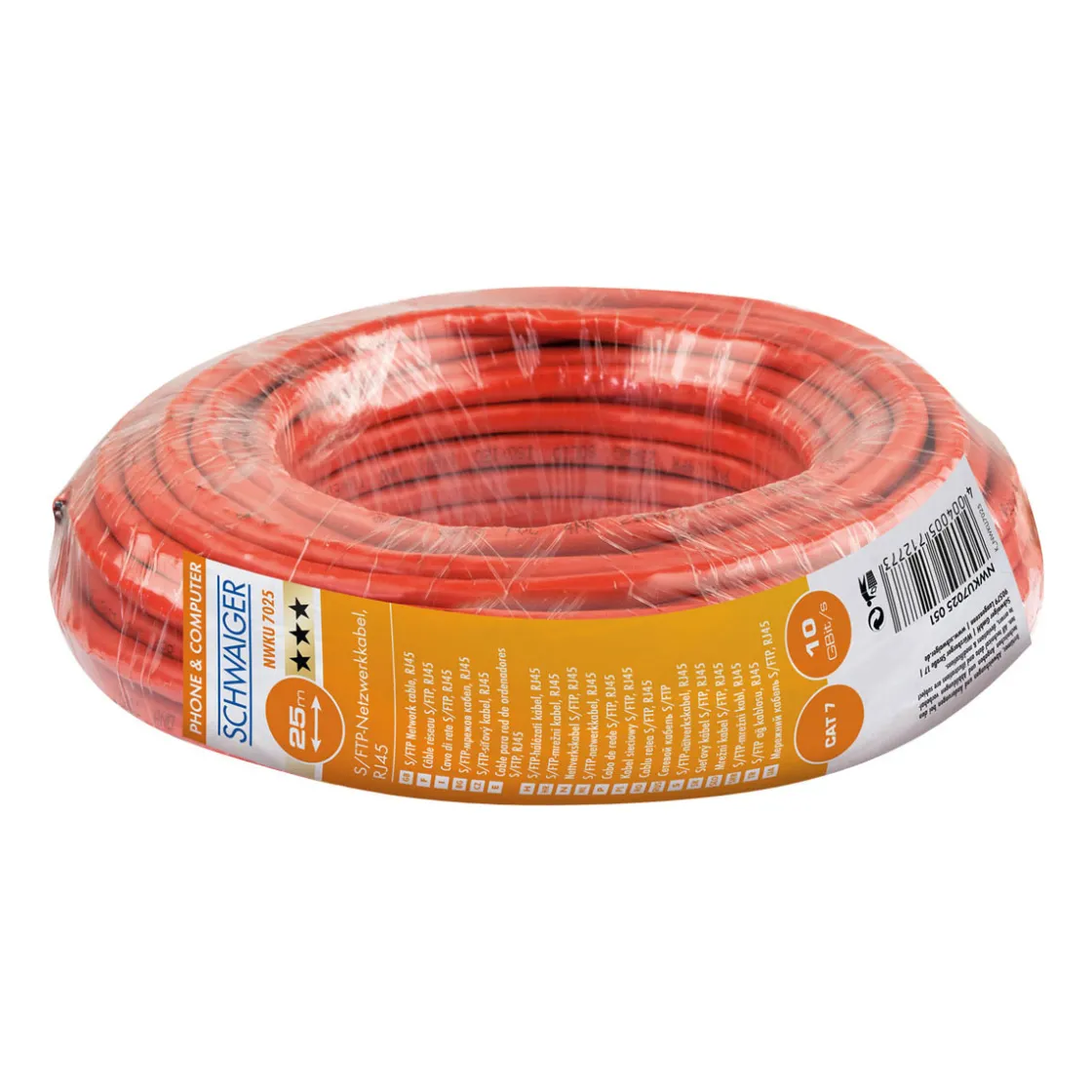 Netzwerkkabel Cat7 25,0 m STP orange ^ Schwaiger Hot