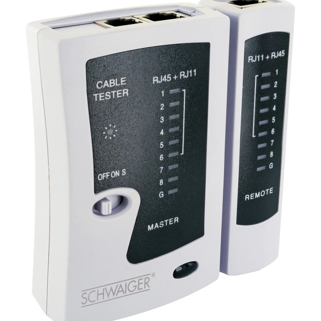 Netzwerkkabeltester f. RJ45 und RJ11 ^ Schwaiger Hot