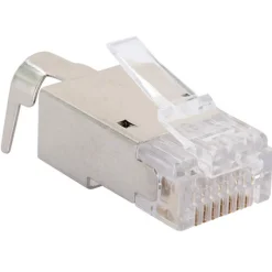 Netzwerkstecker 8-8- 4 Stueck CAT 6a/CAT7 silber/grau ^ Schwaiger Hot