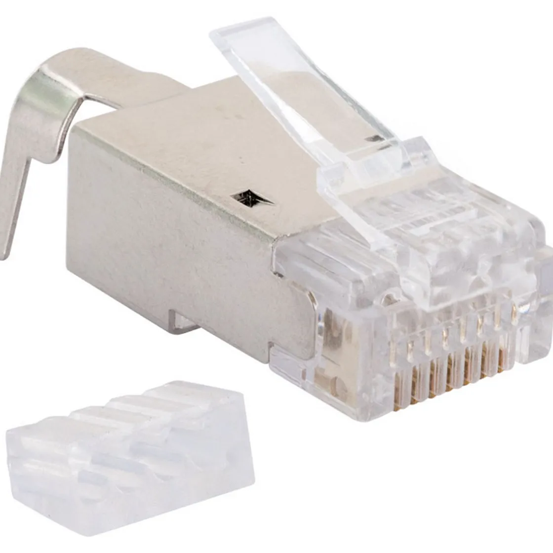 Netzwerkstecker 8-8- 4 Stueck CAT 6a/CAT7 silber/grau ^ Schwaiger Hot