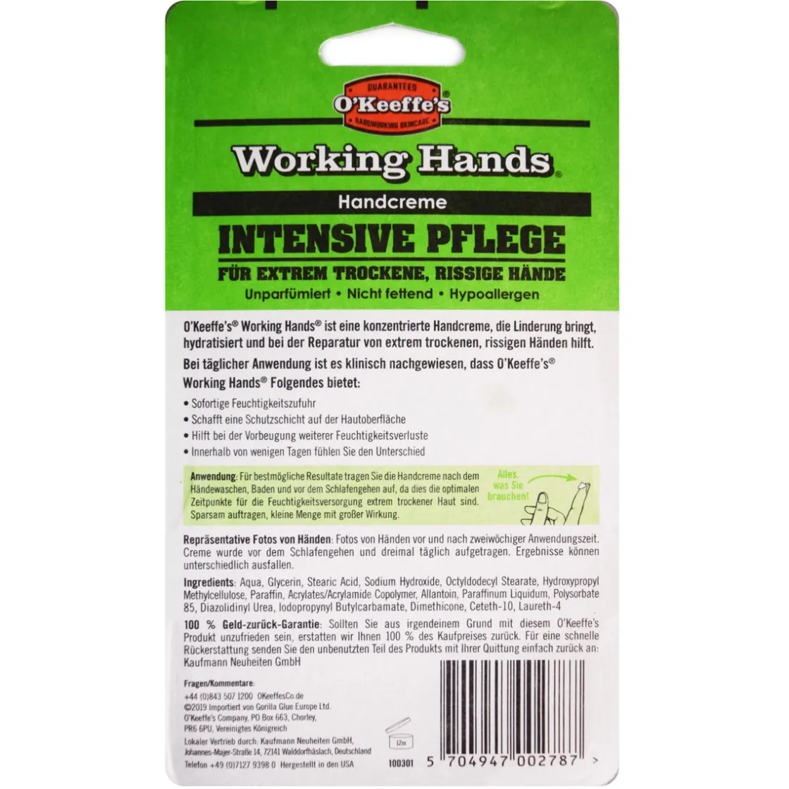 O`KEEFFE`S Handcreme Working Hands 100ml ^ New