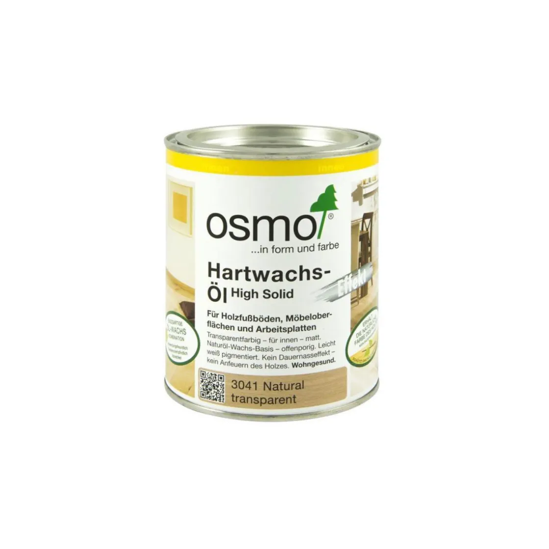 Hartwachs-Öl Farbig Natural weiß transparent 750ml ^ Osmo