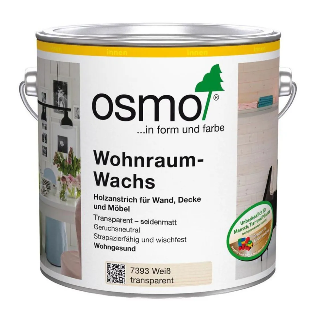 Wohnraum-Wachs Weiß transparent 2,5 L ^ Osmo Best