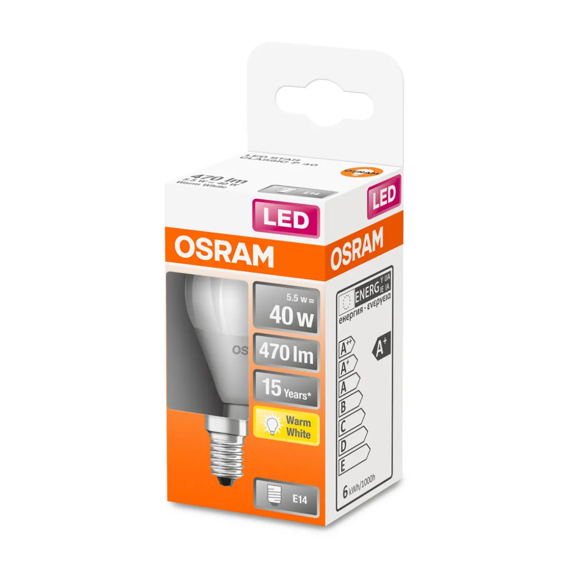 LED-Leuchtmittel E14 40W matt warmweiß ^ Osram Best