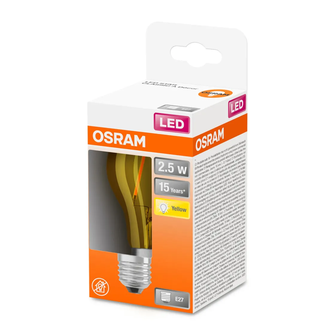 LED-Leuchtmittel Glühlampe E27 2,5W gelb ^ Osram Clearance